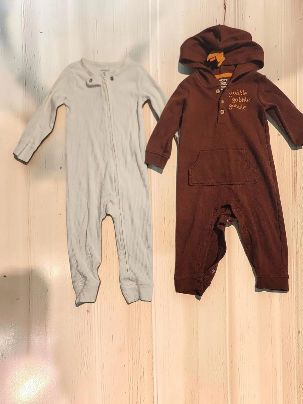 Carter's Thanksgiving Bundle  2 Rompers Size 12 Months